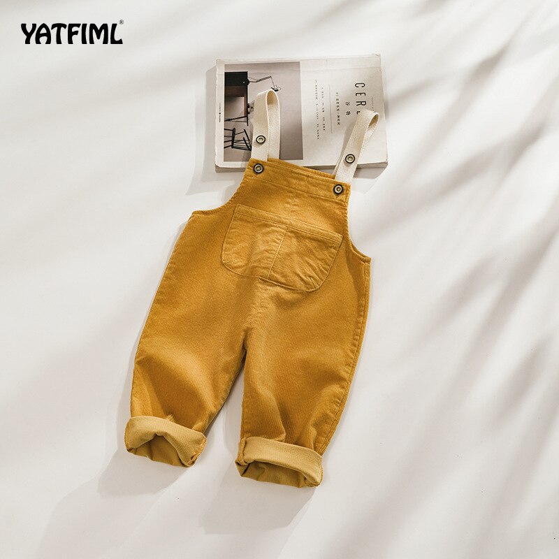 Yatfiml Kid 'S Plain Corduroy Bretels Peuter Kids Baby Jongens Meisjes Gebreide Overalls Strap Rompertjes Jumpsuit Outfits