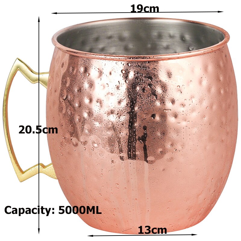 Caneca gigante 5l de martelado moscow mule, caneca mega caneca moscow mule caneca balde de gelo