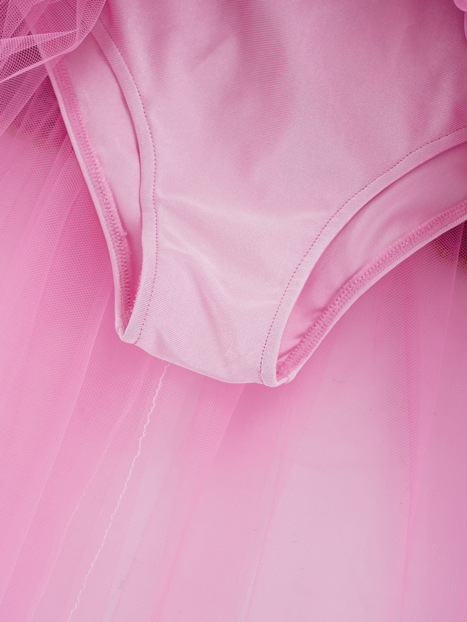 Kids Girls Waltz Ballet Tutu Mesh Dress with Cuffs Hollow Back V Neckline Shiny Sequins Patchwork Style Performance Costume