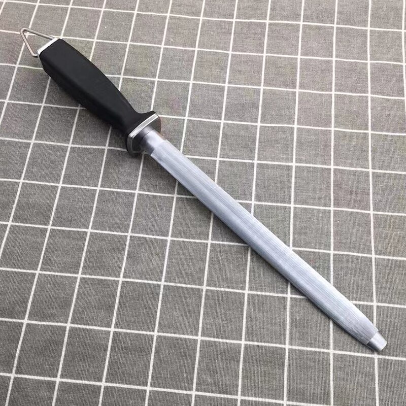Afilador manual de acero de tungsteno para el hogar, varilla afiladora de piedra, tijeras de cerámica de acero al carbono, 12 pulgadas, afilador de cuchillos de cocina
