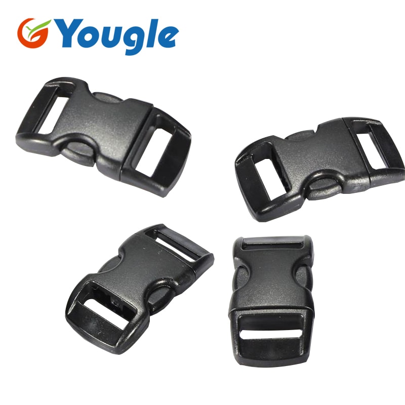 Yougle 100 Pcs 3/8 "Voorgevormd Gebogen Side Release Plastic Gesp Voor Paracord Armband