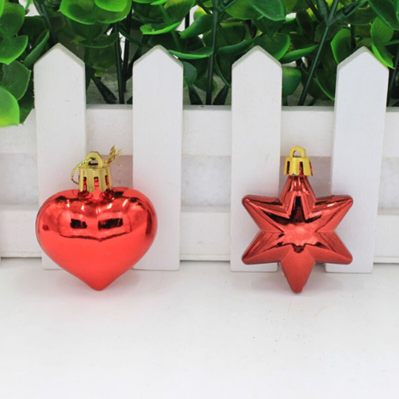 5pcs Christmas Tree Toppers Decorations Baubles Xmas Wedding Ornament DIY Peach Hearts