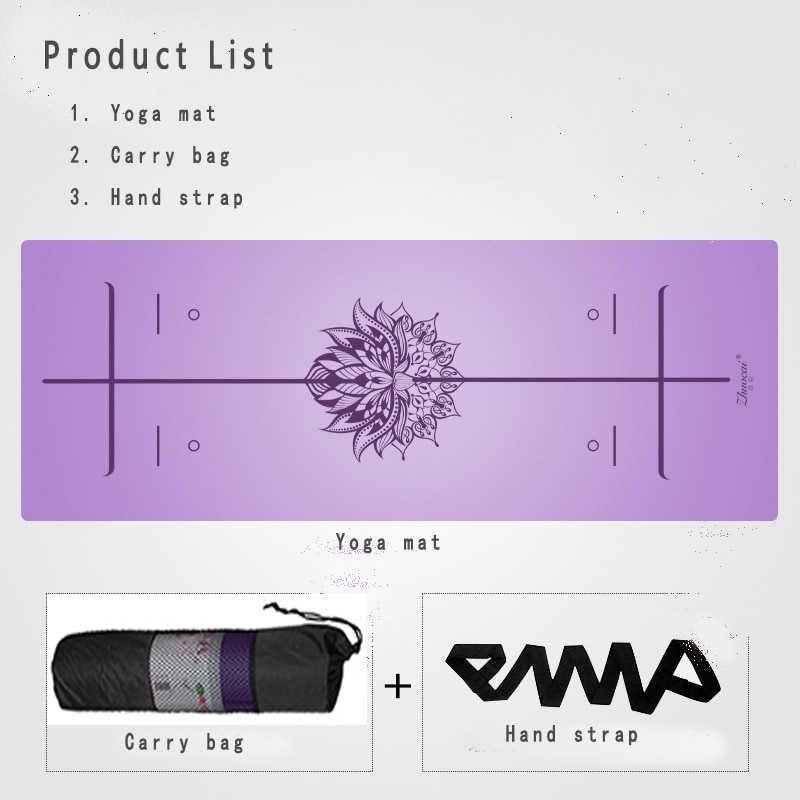 Position Line More Longer Natural Rubber Non-Slip Tapete Y oga Su ede Fabric Lose Weight Exercise Mat Fitness Yoga Mat