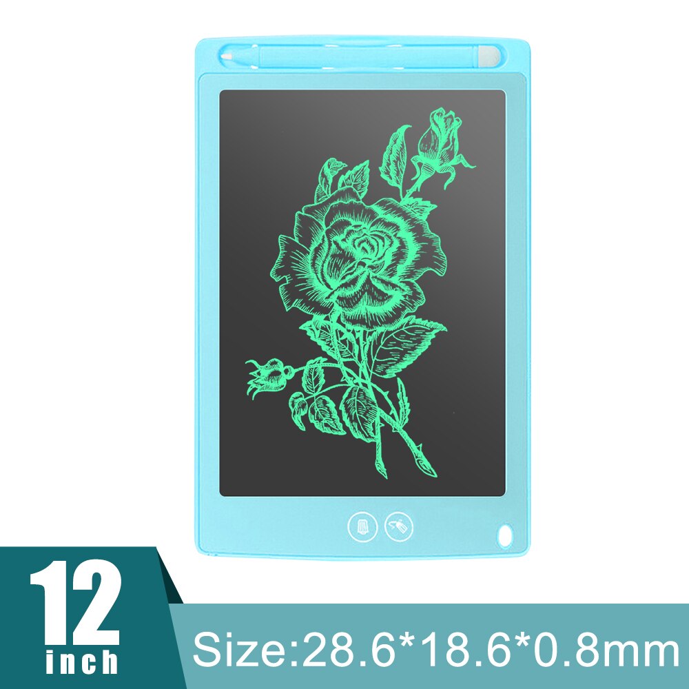 8.5/10/12 inch LCD Writing Tablet Partially Erasing Drawing Board Electronic Thick Pen Highlight Pads DIgital Tablets: 12 inch blue