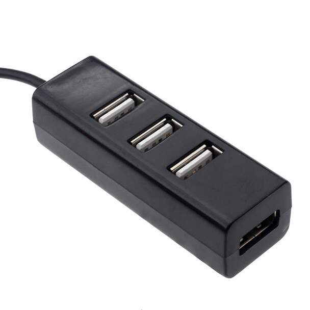 4 Port Usb Hub Mini Usb 2.0 Hi-Speed 4-Port Splitter Hub Adapter Usb Hub Voor Laptop of Desktop Computers Plug En Play Black