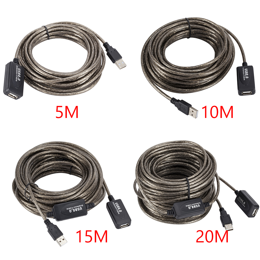 5/10/15/20m USB 2.0 Extension Cable Male to Female Active Repeater Extender Cord Extension Cable Wireless Network Card