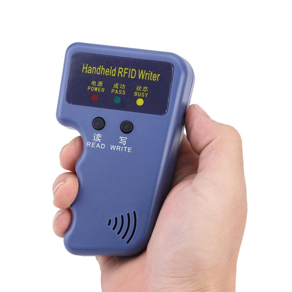 125 khz handhållen rfid-skrivare kopiatorläsare dupliceringsmaskin med 10 st  t5577 writalbe id-taggar keyfob token tag-kort