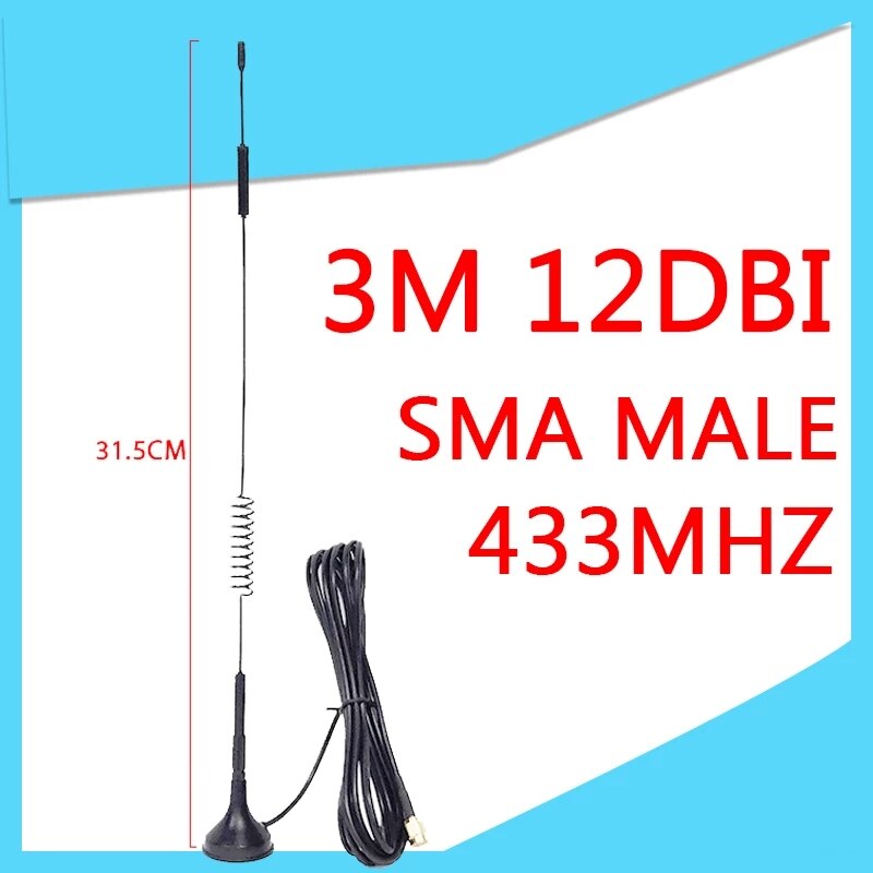 12dbi 5dbi 433 Mhz Antenne lora 433 MHz antena SMA Stecker Magnetische Basis IOT Schinken Radio Signal Booster kabellos Verstärker
