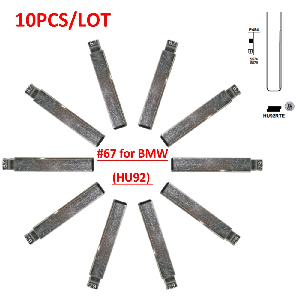 (10 stks/partij) Metalen Blank Ongesneden Flip KD Afstandsbediening Sleutelblad Type HU92 blade