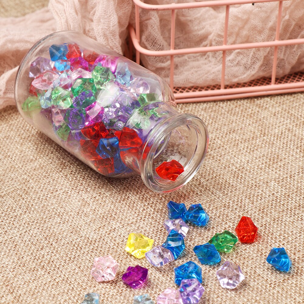 50Pcs Colorful Art Artificial Stones Crystal Ice Cubes Vase Filler Wedding Ornament Garden Cobblestones Aquarium Decoration