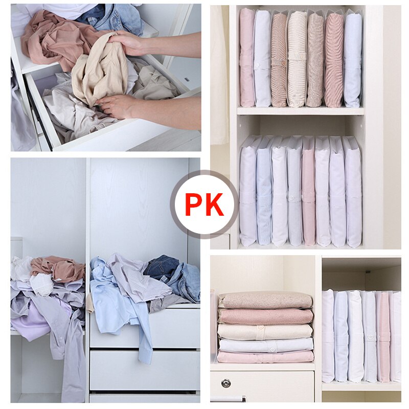Folding Board Shirt Clothes Folding Board Shirt Organizer Wardrobe Clothing Storage Bag Transparent Home Foldable Clothes Boards