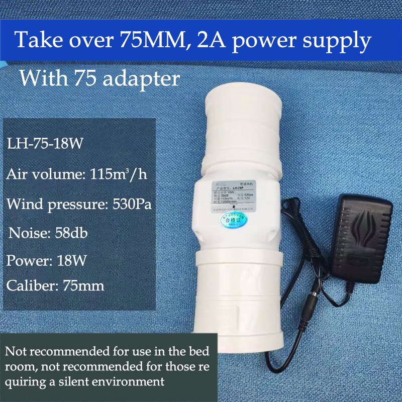 3 Inch Extractor Fan Low Noise Duct Hydroponic Air Blower Exhaust Fans for Kitchen Ventilation Pipe Vent Grow Fans: EU Adapter / no speed