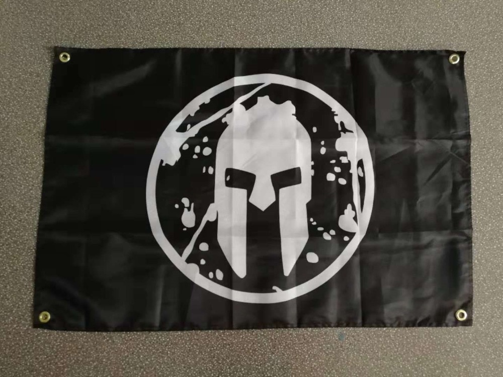 Flagglänk nylon sex färger röd blå grön svart orange spartansk race flagga för dekoration