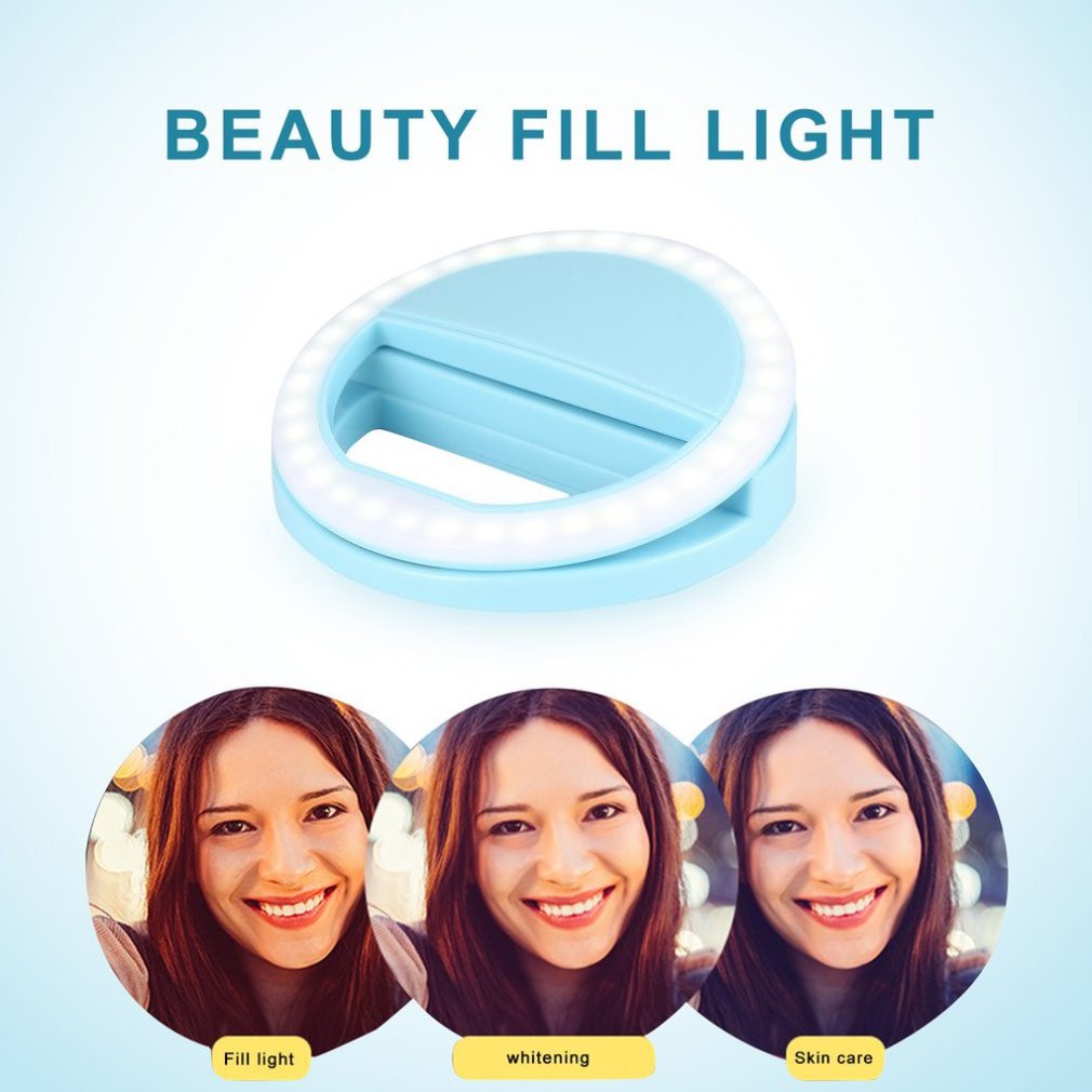 Clip de téléphone Portable Selfie LED Flash pour téléphone Portable Smartphone rond Portable Selfie lampe de poche Mini caméra lampe de poche