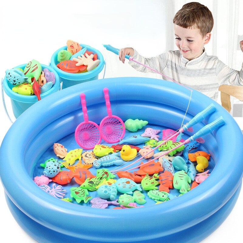 freundlicher Junge Mädchen Angeln Spielzeug einstellen Anzug Magnetische Spielen Wasser Baby Spielzeug Fisch Platz Heißer für freundlicher