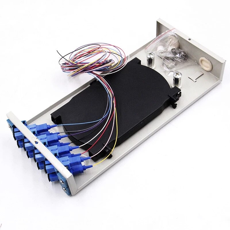 1 pc 8 Ader faser Beendigung Kasten SC Gestell montieren optisch fiber Patch Tafel vollständig installiert mit zöpfen & Adapter 8 Häfen ELINK