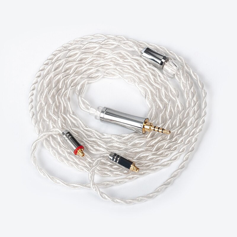 TRI Through 4 Core High purity 5N Single Crystal Copper winding cable 2pin/MMCX/QDC/TFZ with 2.5/3.5/4.4 Connector KS2: MMCX 2.5mm