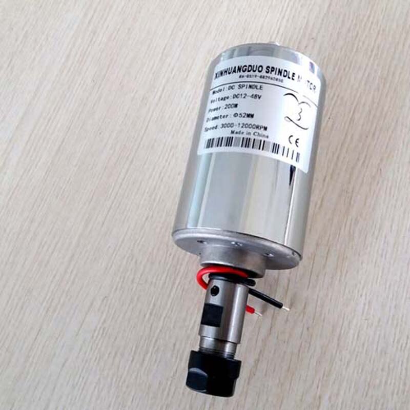 Engraving Machine DC Spindle motor ER11 3.17mm 200W High Speed Spindle Brush Air Cooled PCB Spindle Motor and Bracket 1set