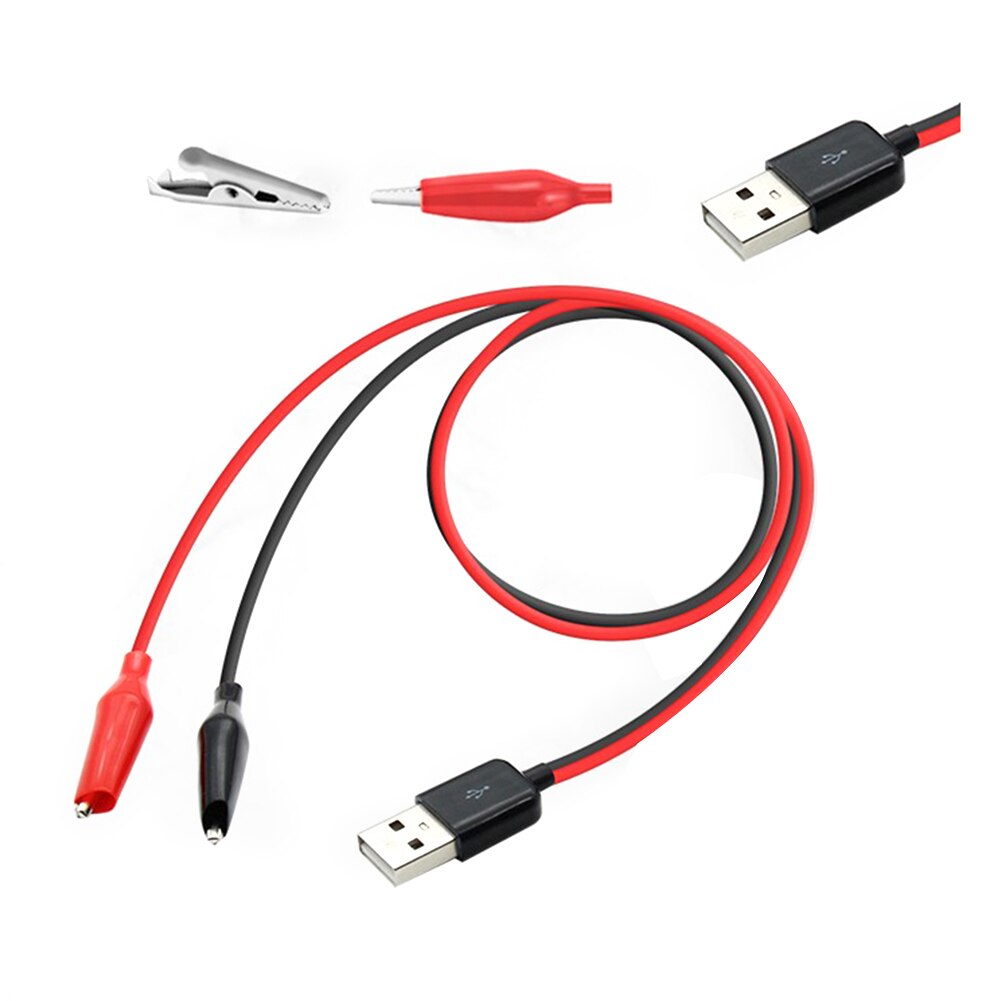 Pinzas de cocodrilo a conector USB macho hembra, Cable de prueba para circuito de prueba de 50CM, 1 Juego