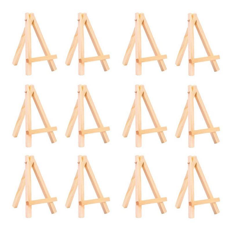 12PCS Mini Easel Wedding Wooden Card Holder DIY Artist Wedding Table Number Place Name Card Photos Stand Display Holder: Small