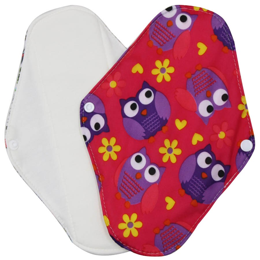 [usurpon] 5 st 18*25cm tvättbara mensskydd i tyg med bindor i bambu bomull menstruationsskydd återanvändbara bindor: X1