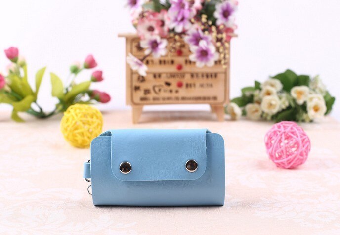 Offre spéciale boucle clés portefeuilles Style classique Pu cuir solide bonbons belles couleurs porte-clés pour hommes femmes