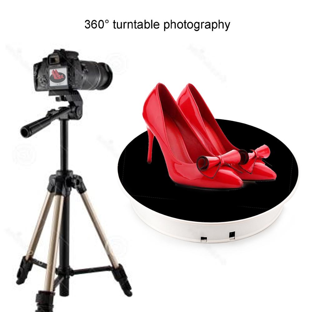 Plateau tournant électrique d'affichage de dessus de velours noir d'untcent 30 cm, charge maximum 5kg pour le présentoir de gâteau de partie de bijoux