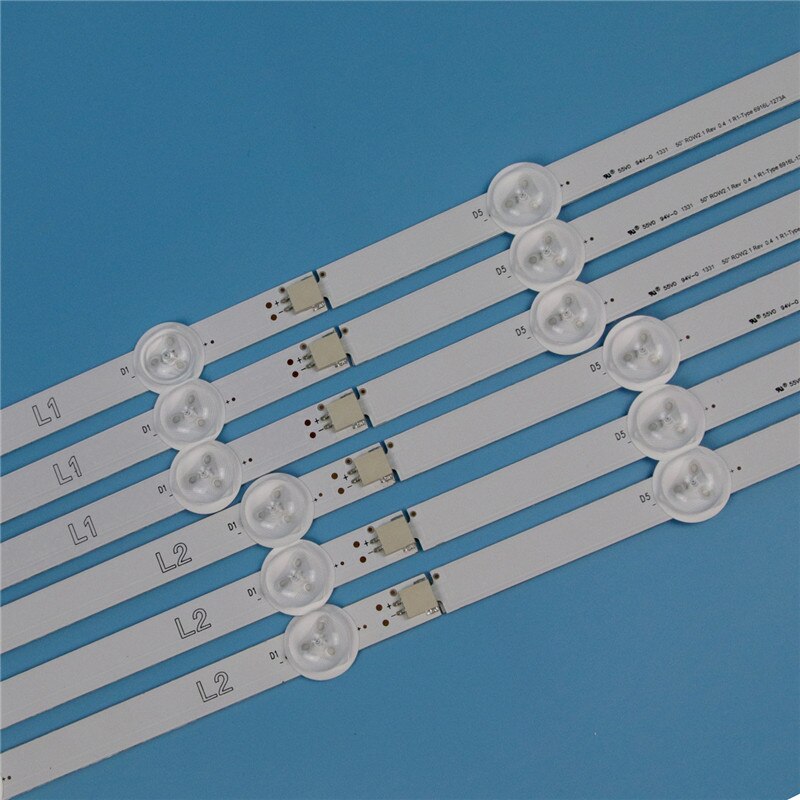 10 lamper 1000mm led bakgrunnslys stripesett for  lg 50 la 620s 50 la 620v 50 la 6208s 50 tommers tv array led strips bakgrunnsbelysning barer lysbånd