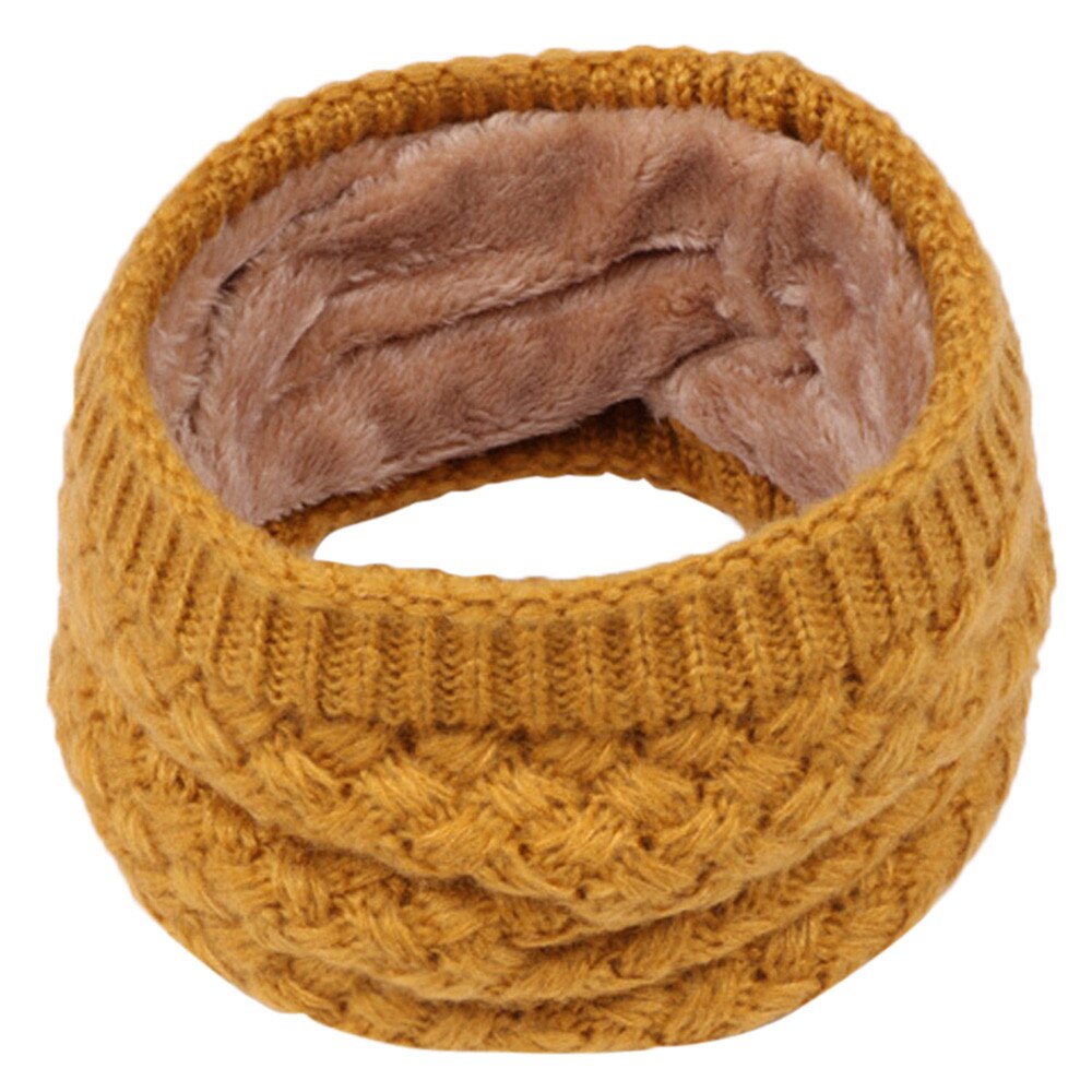 3-15 years KIDS Winter Scarf For Children Knitted Baby Ring Scarf Children Scarf Neck Cotton Thickened Collar Scarves For Girl: Yellow