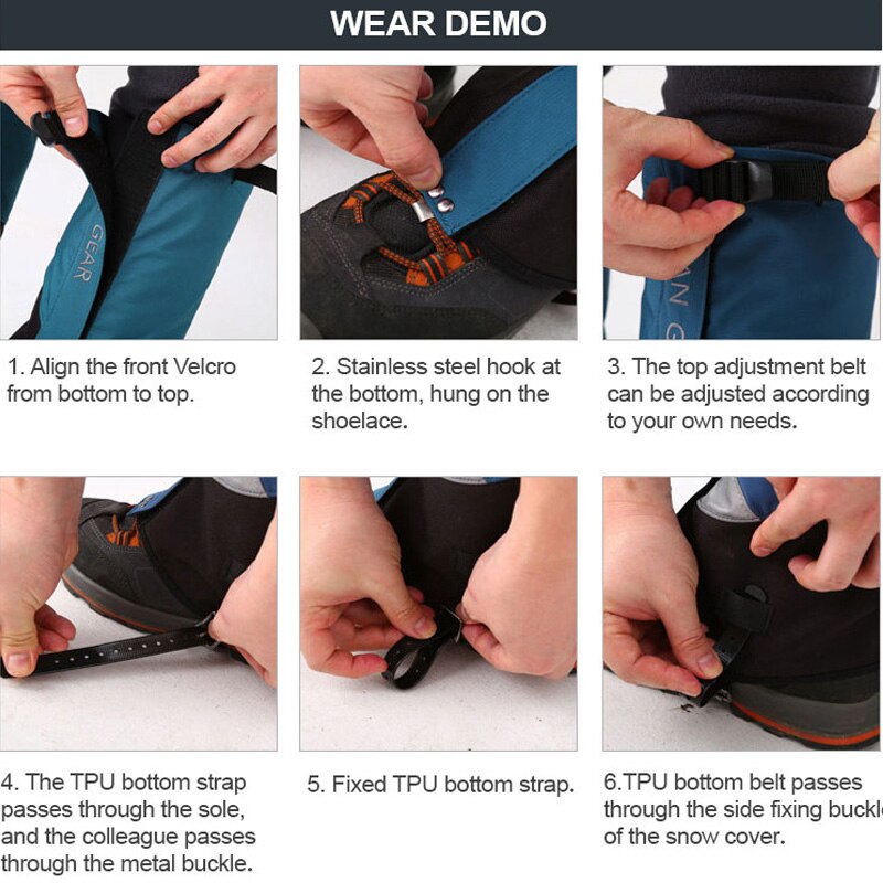 Snow Leg Gaiters Outdoor Boots Cover Waterproof Leg Protection Guard Warmer Shoe Cover For Hiking Climbing Trekking Unisex Kids