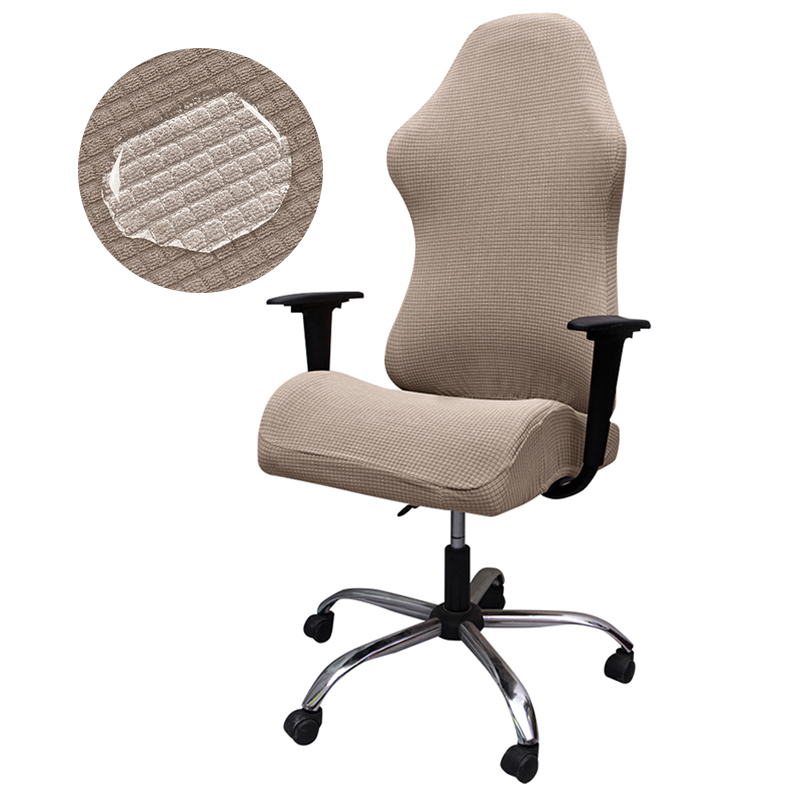 Waterdichte Stof Gaming Stoel Cover Stretch Anti-Slip Plaid Bureaustoel Covers Goedkope Game Stoel Hoes Voor Office Home: Khaki
