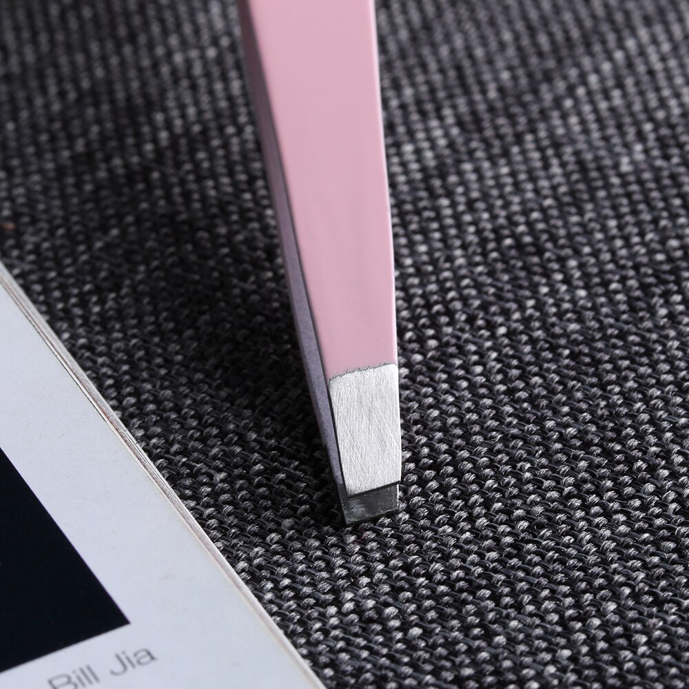 1 Pc Rvs Slant Tip Wenkbrauw Pincet Professionele Eye Brow Ontharing Cosmetica Wimper Extension Vrouwen Makeup Tools