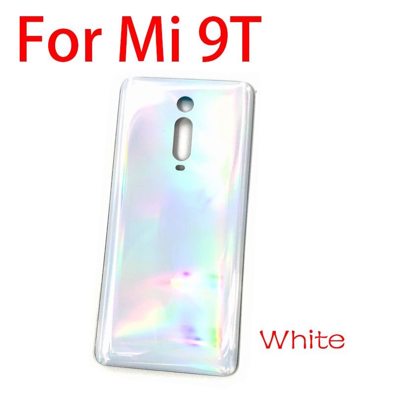 Back Glass Cover For Xiaomi Mi 9T MI9T pro Back Battery Housing Door Replacement Case For Redmi K20 Pro Rear Back Cover: For Mi 9t White