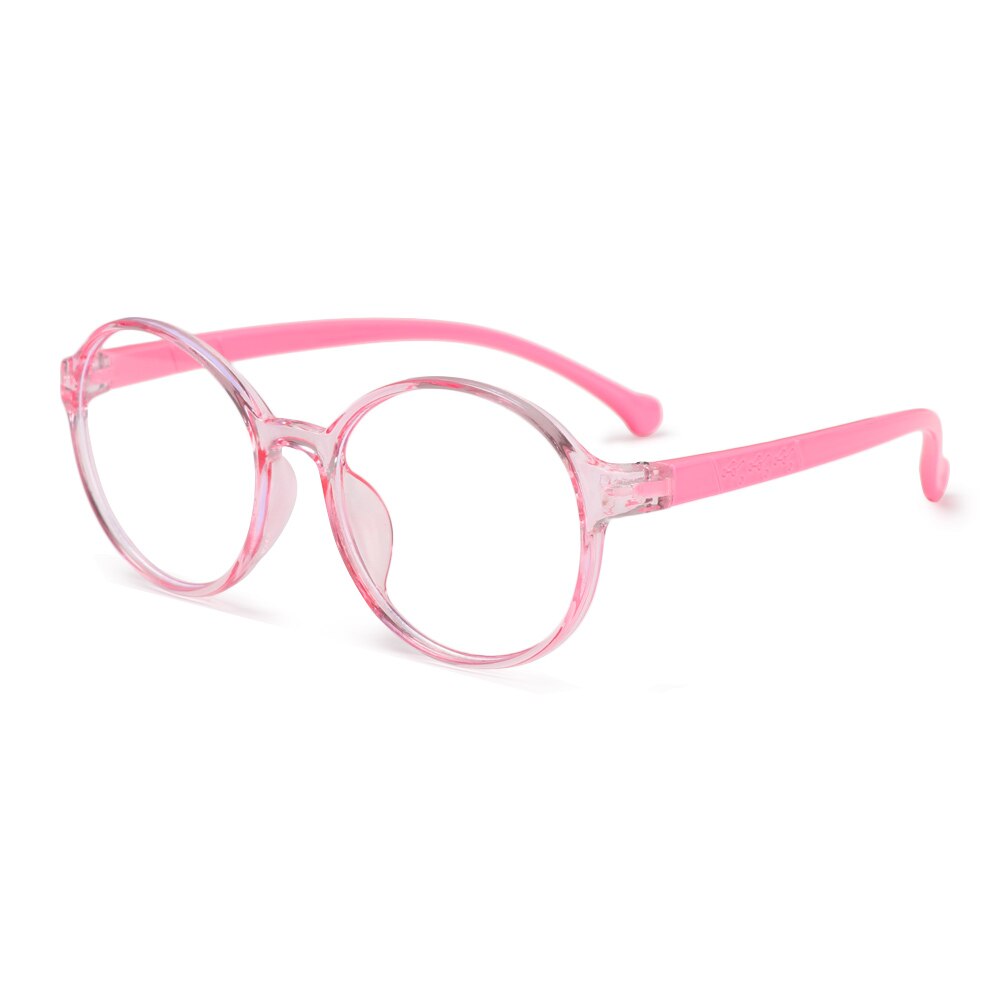 1Pc Anti-blue Light Kids Glasses Computer Eye Protection Eyeglasses Ultra Light Round Frame Online Eyewear Accessories: Pink