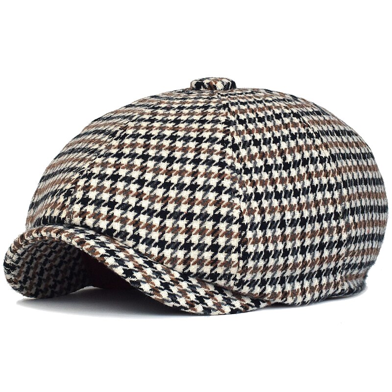 Herfst Winter Plaid Krantenverkoper Ivy Caps Casual Baret Hoeden Engeland Gatsby Retro Hoed Driver Platte Pet
