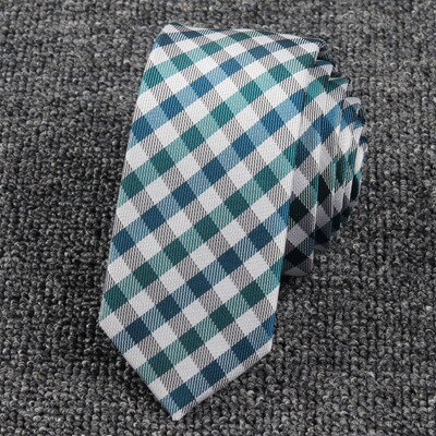 Nowy żakardowy krawat tkany dla mężczyzn klasyczny krawat w kratkę moda poliester męski krawat na ślub garnitur Plaid kropki krawat: SJ006-2
