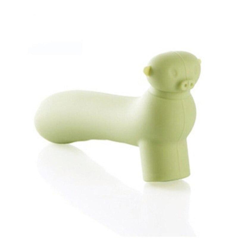 Cartoon Varken Vorm Elastische Kamer Deurklink Siliconen Mouwen Baby Kind Crash Bescherming Suite Deur Pull Handvat Handschoenen Protector: Dark Green