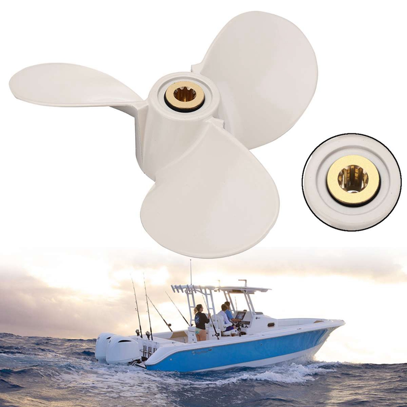-6 e 0-45941-01- el alumiiniseos perämoottori potkuri 7 1/2 x 8- ba yamaha marinerille 4-6hp 3 terää 9 urahammasta valkoinen r rota