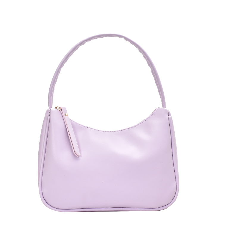 Retro Hobo Bags For Women Vintage Leather Purses And Handbag Female Subaxillary Bags Candy Colors CMini Shoulder Bag Women Totes: Purple shoulder bag