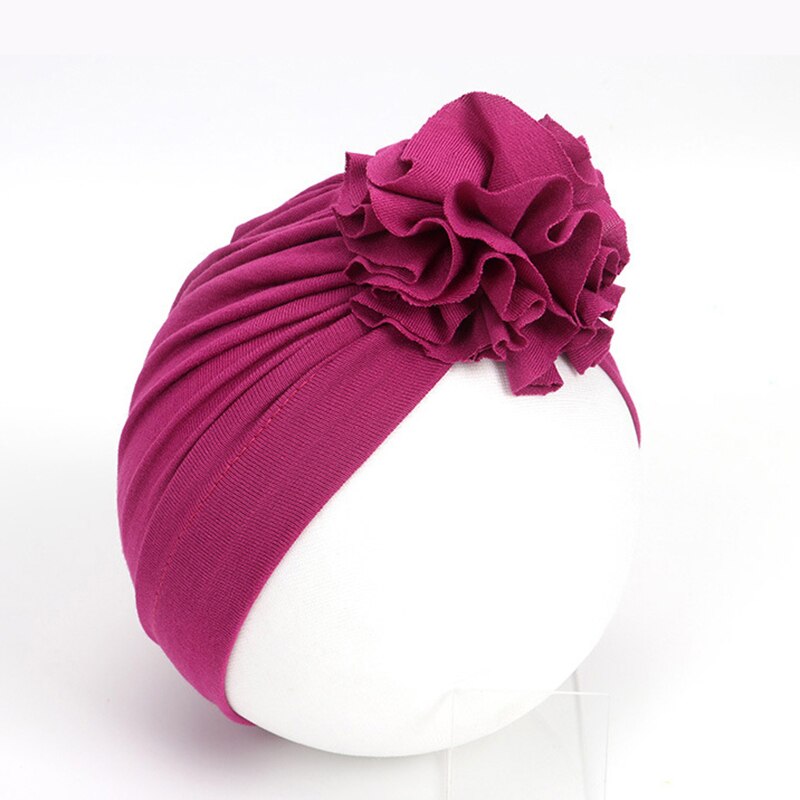 16 farver baby pandebånd turban blomster piges hår tilbehør til børn blød turban hårbånd pandebånd børn hovedbeklædning: Violet rød