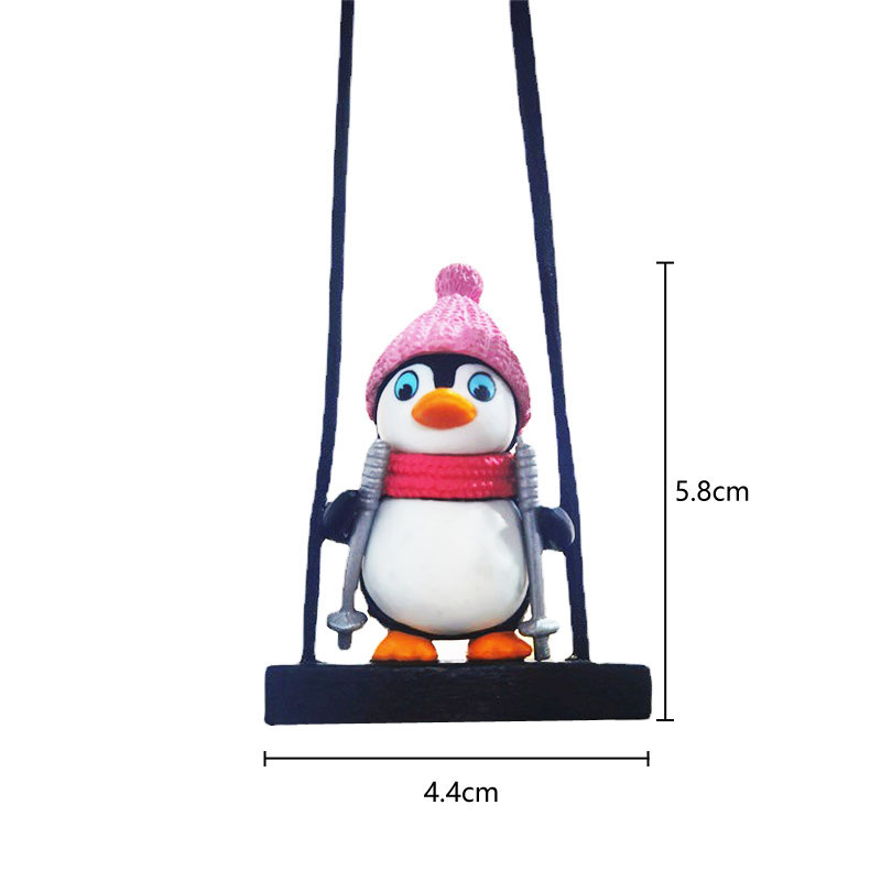 Schaukel Schlitten Pinguin Auto Anhänger Gentleman Pinguin Auto Rückspiegel Dekoration Auto Interieur Zubehör Ebene puppe Spielzeug