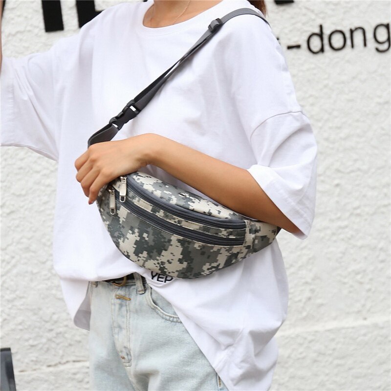 Ladies Waist Bag Zipper Large Capacity Male Casual Sports Crossbody Bags Multifunctional Shoulder Bag For Women