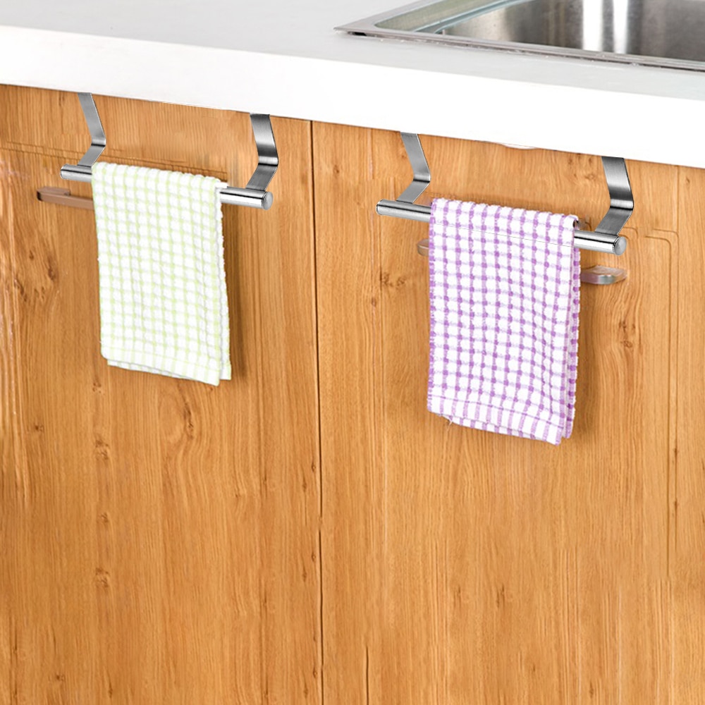 Niceyard Handdoekenrek Over Deur Kast Plank Rek Roestvrij Staal Bar Badkamer Keuken Opknoping Holder Home Storage Keuken Gereedschap