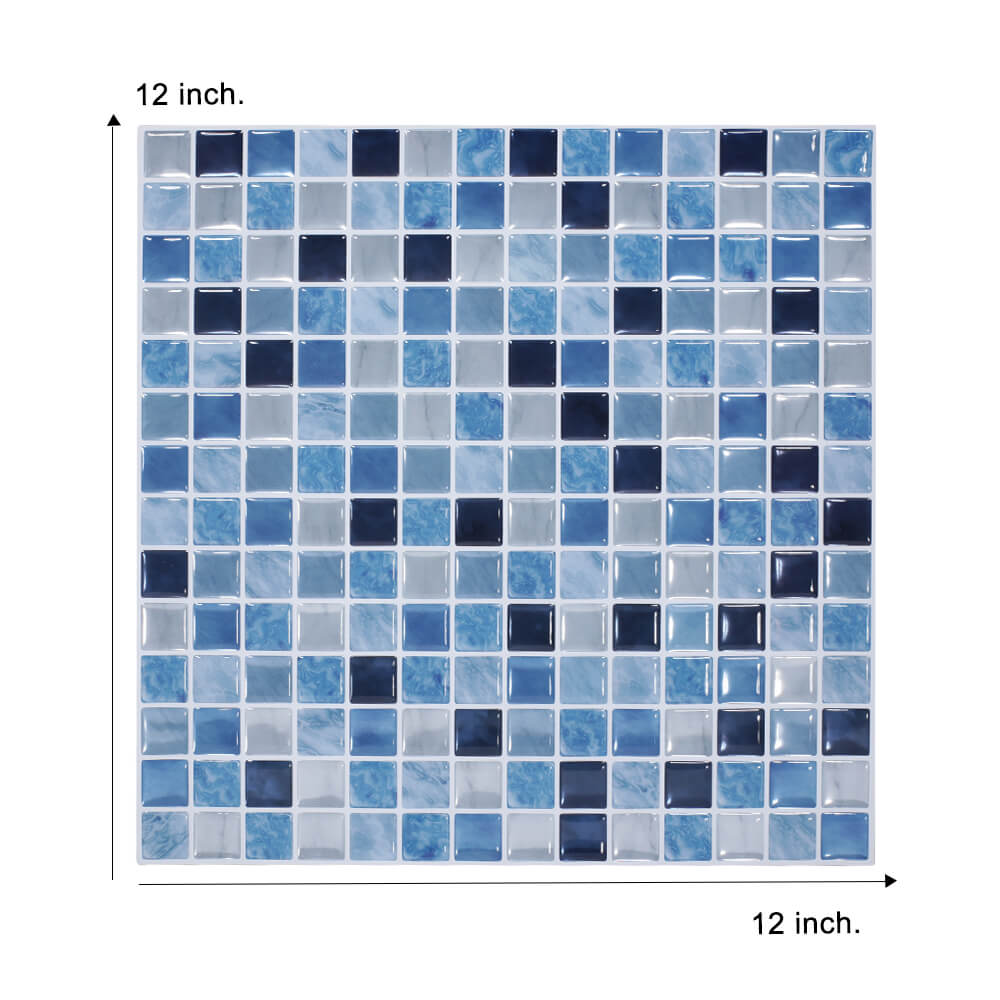 Peel and Stick Mosaic Tile for Kitchen and Bathroom Waterproof Wallpaper DIY Felxible Wall Tiles - 1 Sheet