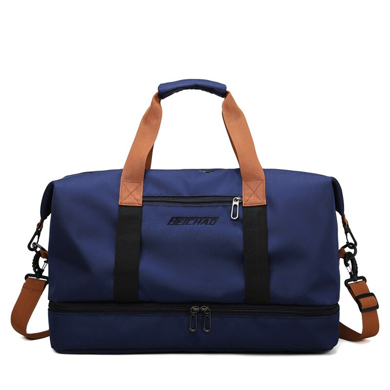 Vrouwen Sport Sporttas Mannen Grote Fitness Handtas Waterdichte Training Reistas Licht Gewicht Schoudertas Sac De Sport 3 kleuren: dark blue