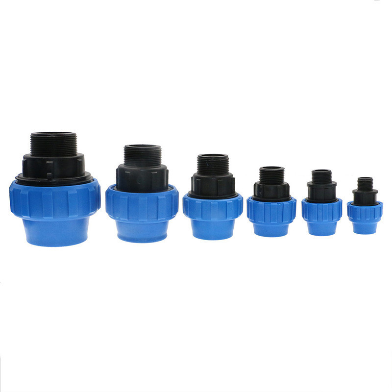 1pc HDPE Compression Male Adapter Plastic PP Coupler Coupling Irrigation Pipe Quick Connector Fitting Flexible Joint