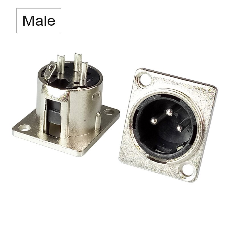 10pcs/lot XLR Connector 3 Pin Male / Female XLR Panel Mount Nickel Plated XLR Male Plug Jack Wire Connector