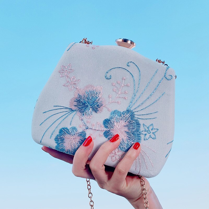 Neue damen retro kran gestickte abendessen Kupplung tasche Platz handtasche bankett umhängetasche frauen abend taschen für prom