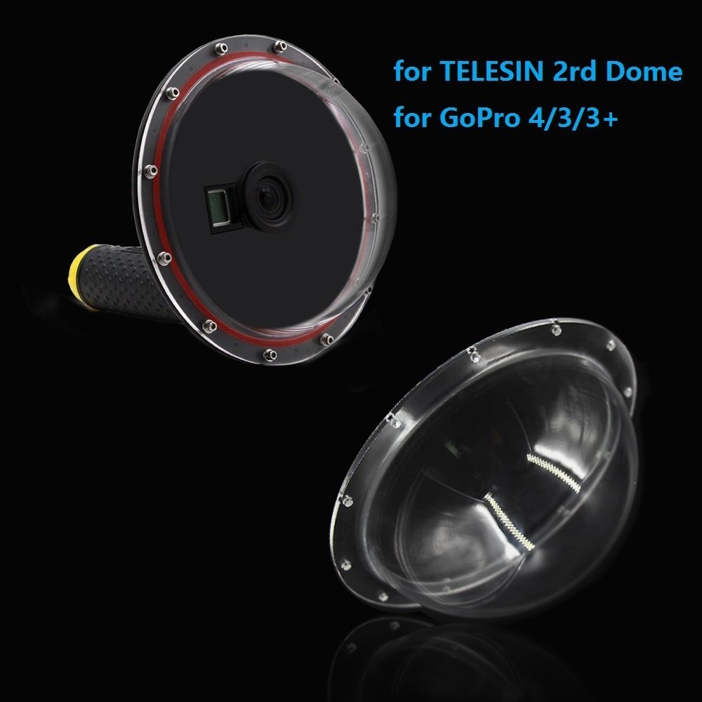 TELESIN 6 inch Dome Port Transparent Cover Replacement for GoPro Hero 5 6 7 8 9 10 Hero 4 3+ 3 Xiaomi Yi 4K 4K+ DJI Osmo Action