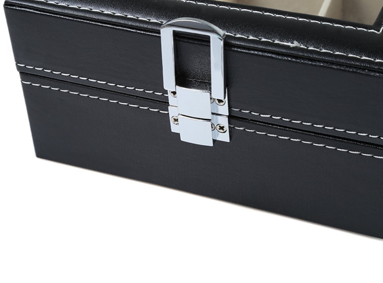 3 slots pu læder ur organizer sorte ure opbevaringsæsker etui smykkeholder etui